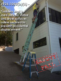 Step Ladder Safety Fail - Use only on stable surfaces