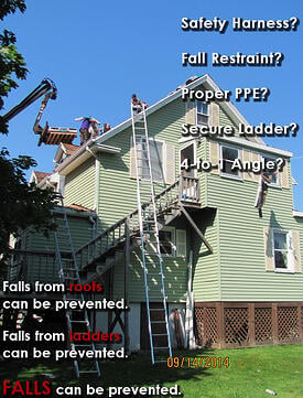 Ladder Safety Fail - Falls can be prevented.